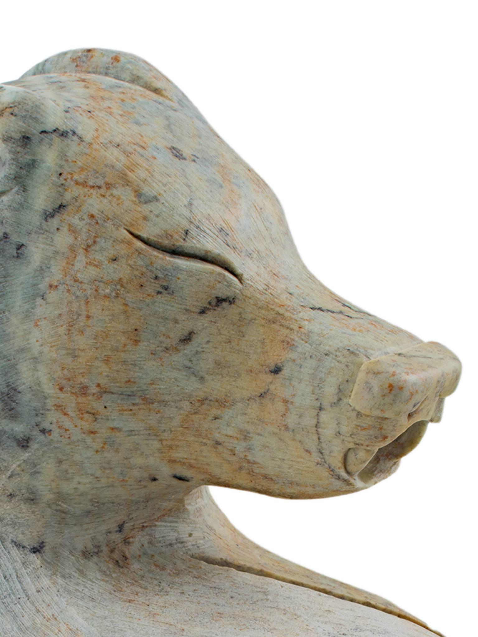 « Bear & Chief », savon brésilien sculpté vert clair signé par Todd Longboat en vente 3
