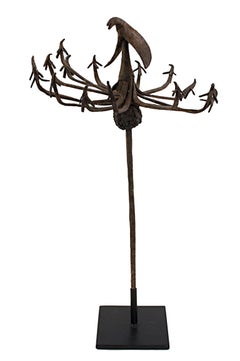 "Nigeria-Yoruba Medicine Staff, " Hand Forged Iron created c. 1900