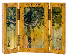 "Spin, " Mixed Media Miniature Encased in a Wooden Box by Elizabeth Austin