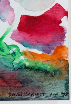 "Star Lake Autumn", Paesaggio multicolore ad acquerello firmato da David Barnett
