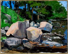 "Rock River, " Oil on Canvas Landscape signed by Dan Muller