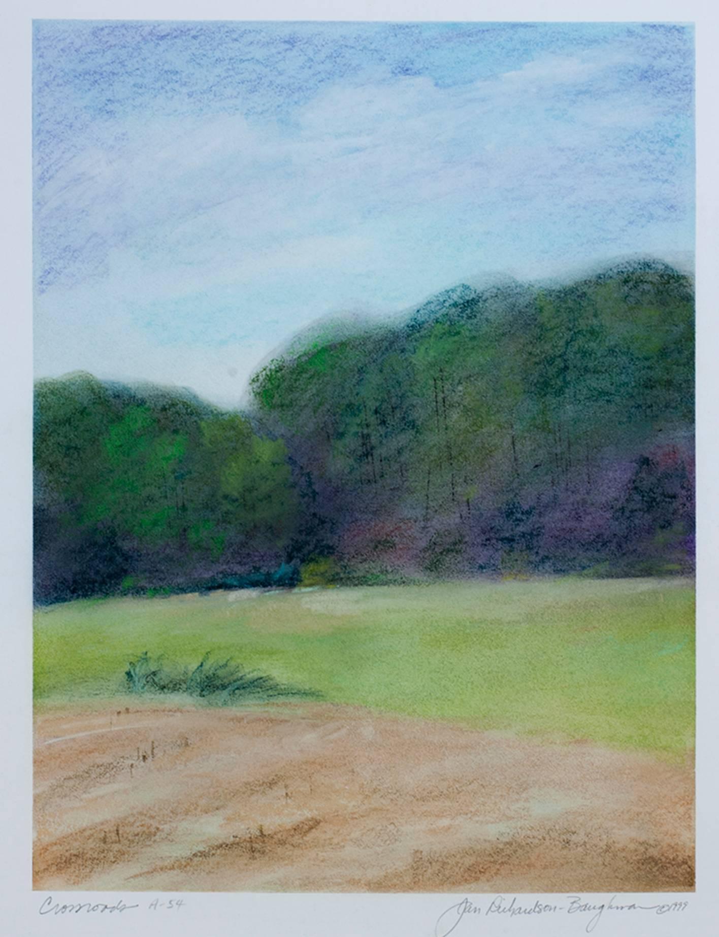 Janet Richardson-Baughman Landscape Art - "Crossroads A-54, " Pastel signed by Jan Richardson-Baughman 