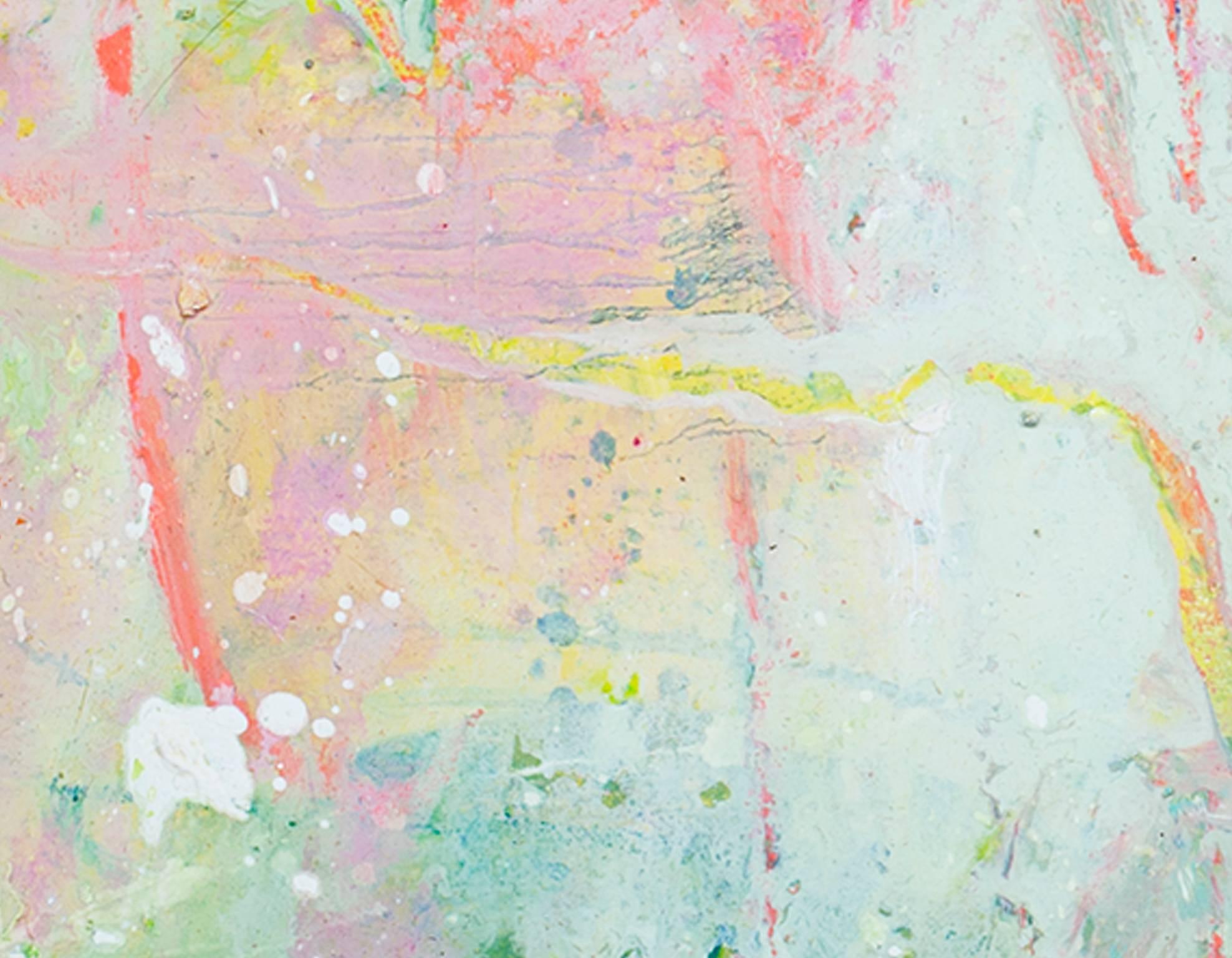 colorata pittura ad olio astratta contemporanea espressionista impegnata firmata - Painting Astratto di Alayna Rose