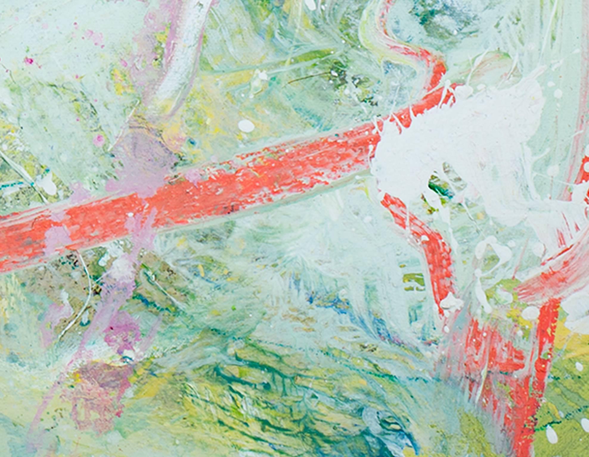« Into the Sun II », huile sur toile multicolore au pastel signée par Alayna Rose en vente 5