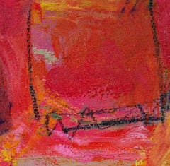 colorful contemporary abstract oil painting expressionist busy signed