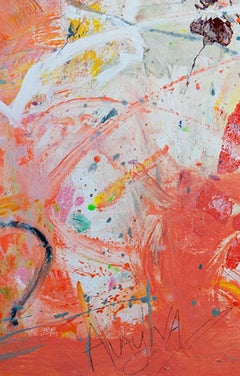 pintura al óleo abstracta contemporánea colorida expresionista ocupada firmada