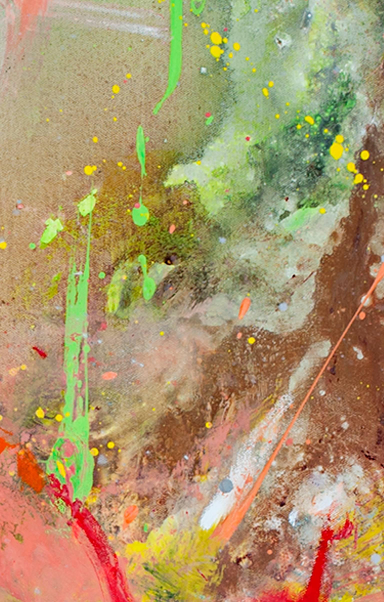 colorata pittura ad olio astratta contemporanea espressionista impegnata firmata in vendita 1