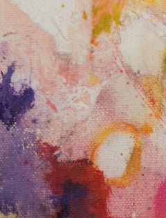 peinture à l'huile abstraite contemporaine colorée expressionniste occupée signée