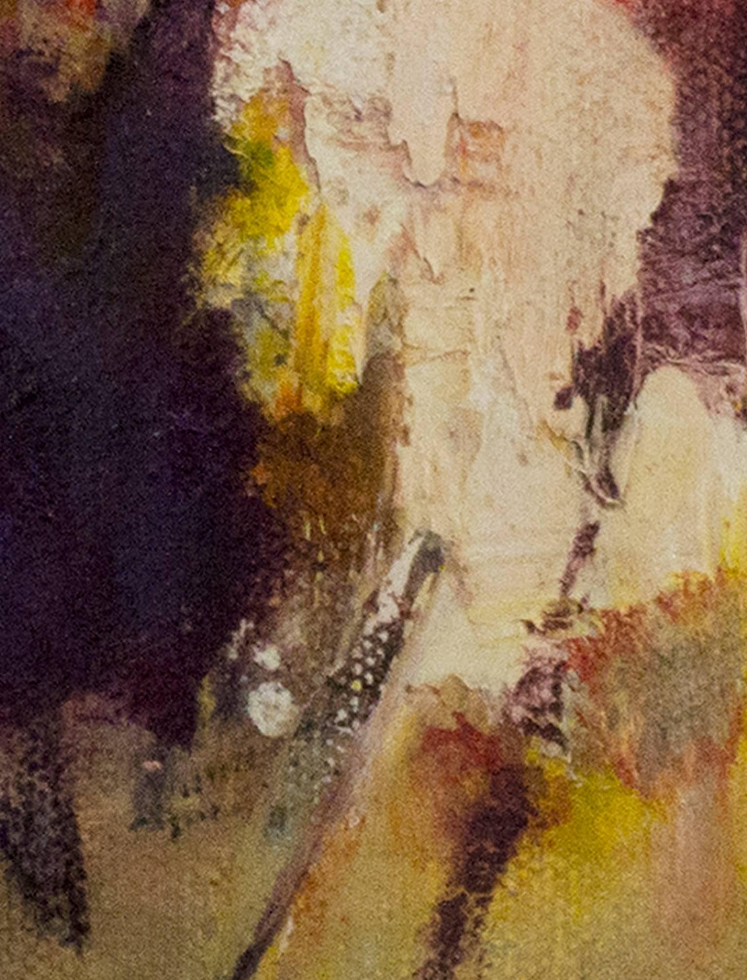 colorata pittura ad olio astratta contemporanea espressionista impegnata firmata - Painting Astratto di Alayna Rose