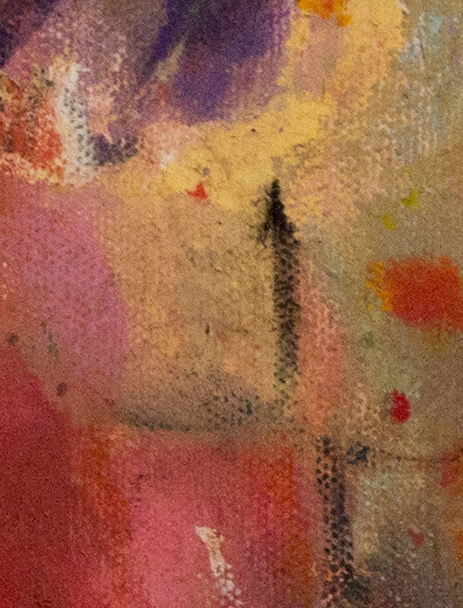 colorata pittura ad olio astratta contemporanea espressionista impegnata firmata in vendita 1