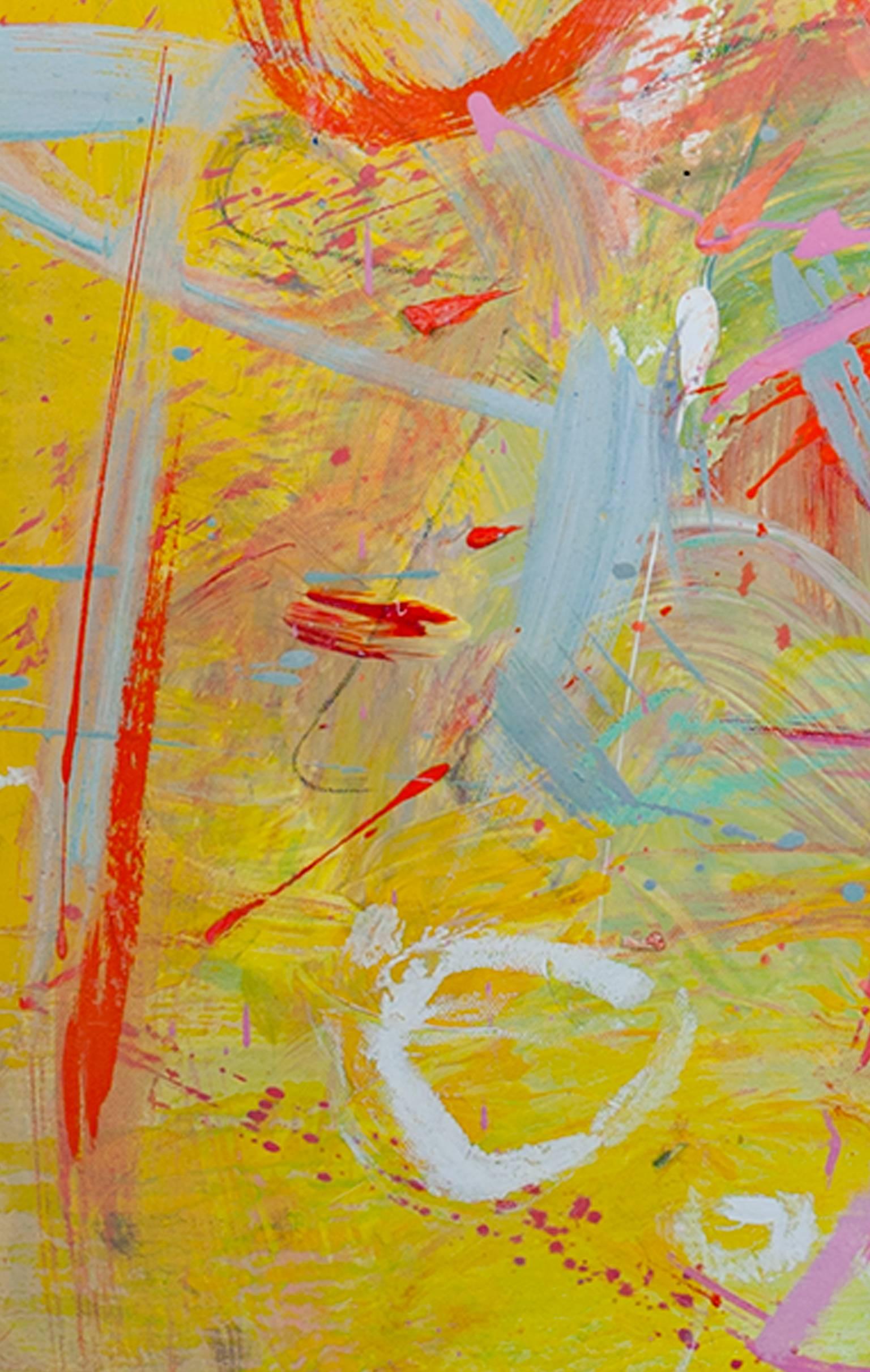 colorata pittura ad olio astratta contemporanea espressionista impegnata firmata - Painting Astratto di Alayna Rose