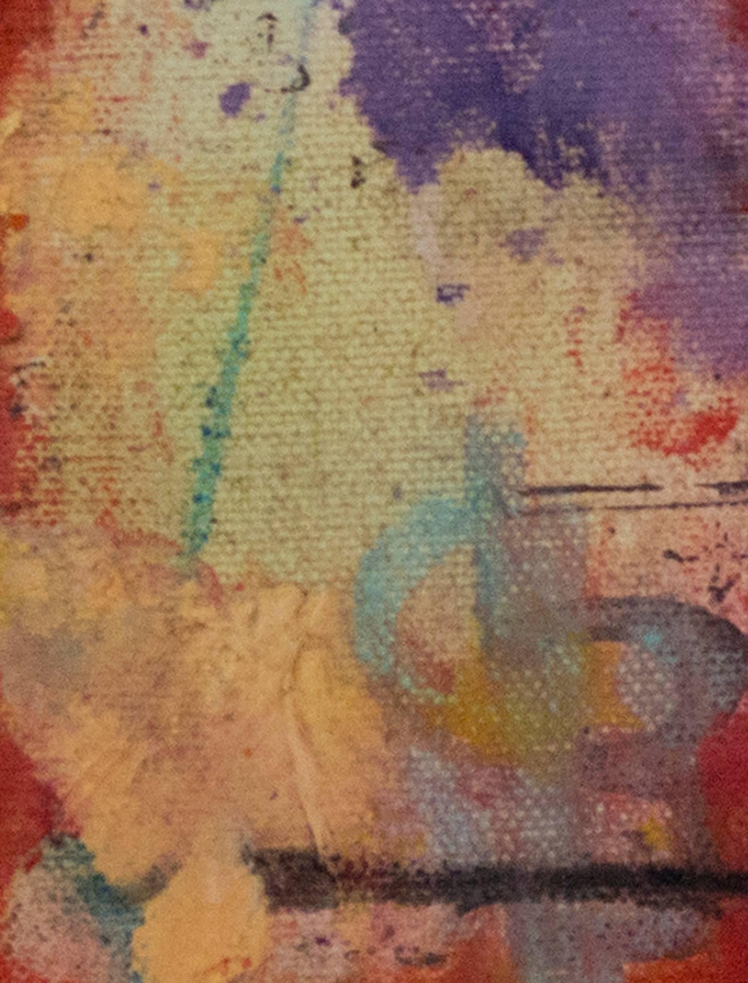 colorata pittura ad olio astratta contemporanea espressionista impegnata firmata in vendita 1