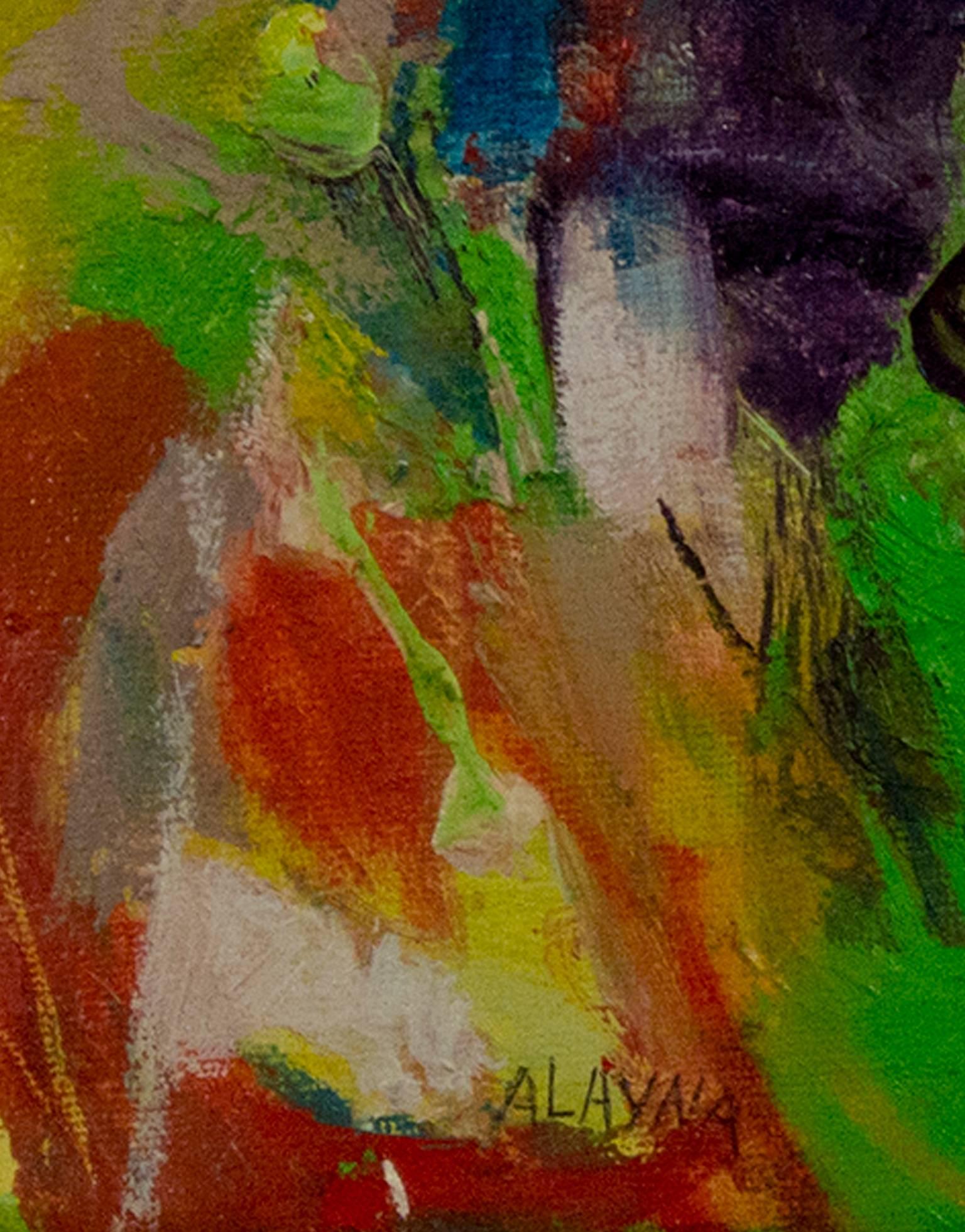 « Gypsy Wind I », huile sur toile abstraite colorée signée par Alayna Rose en vente 1