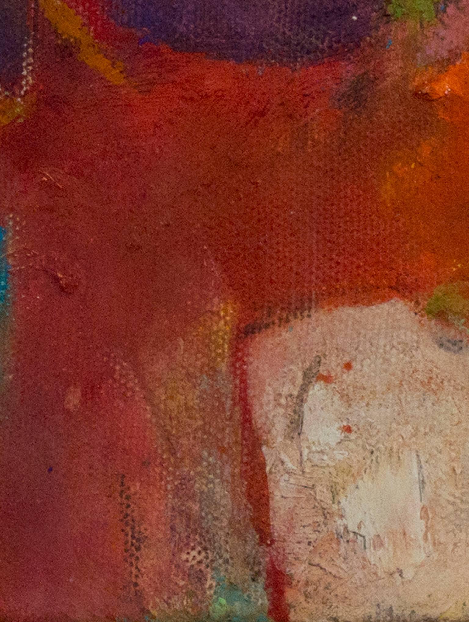 colorata pittura ad olio astratta contemporanea espressionista impegnata firmata - Painting Astratto di Alayna Rose