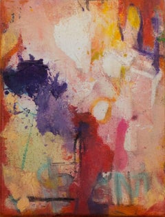 pintura al óleo abstracta contemporánea colorida expresionista ocupada firmada