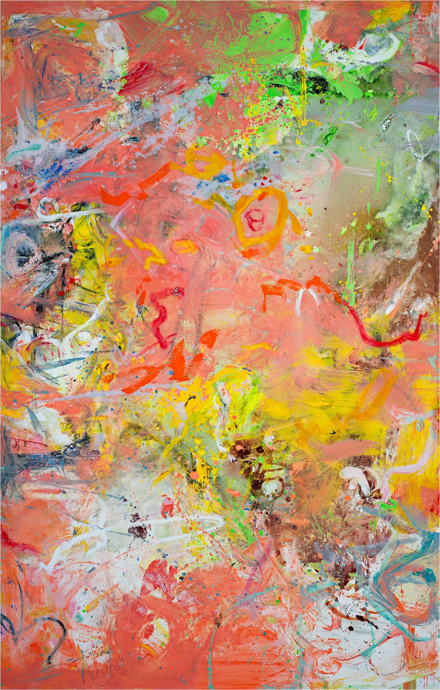 "To Look Again #1" est une peinture originale à l'huile sur toile d'Alayna Rose. L'artiste a signé le tableau en bas à gauche. Cette peinture présente une variété de marques abstraites dans des couleurs vives. 

Œuvre d'art Taille : 48" x