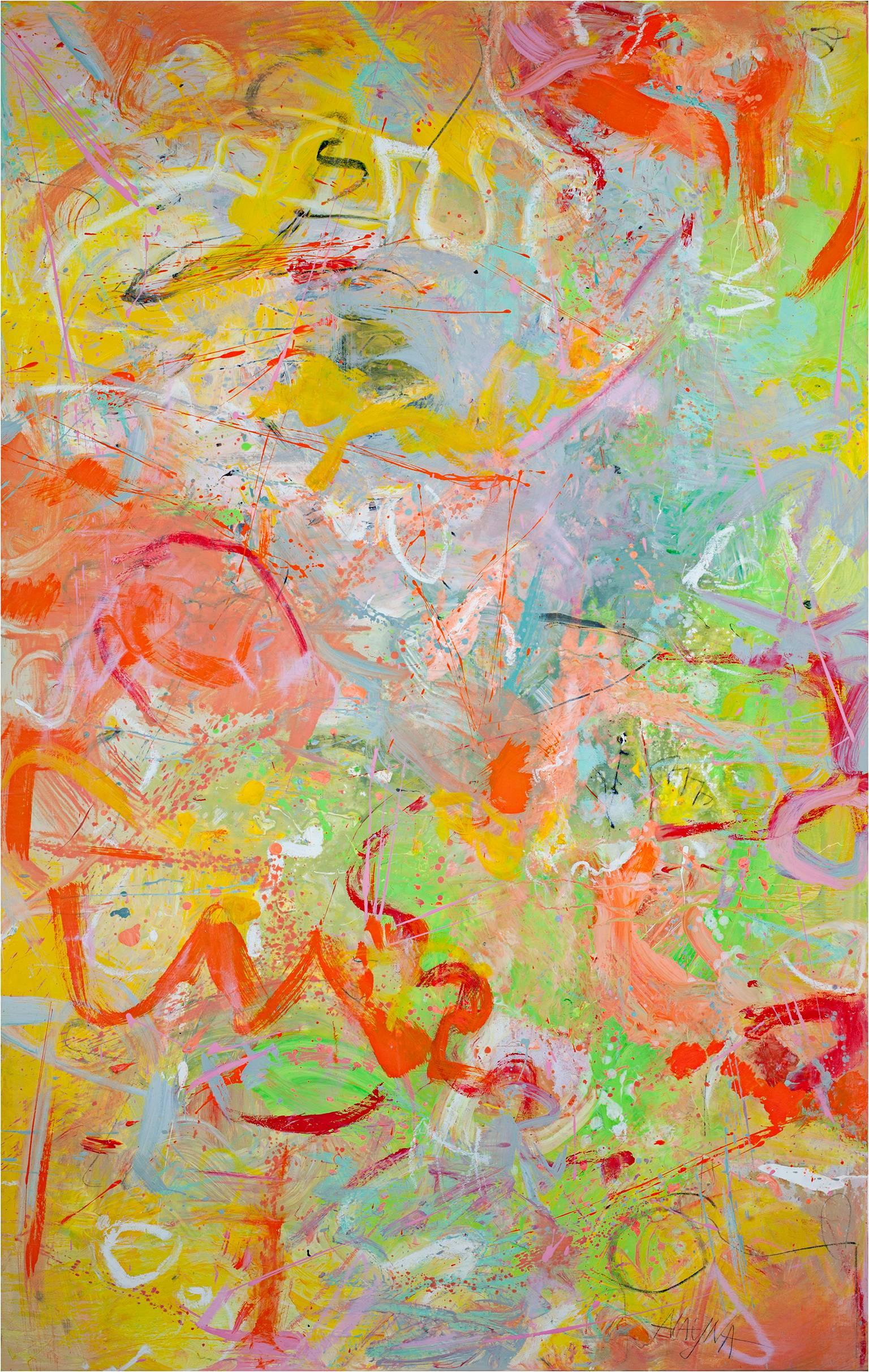 Abstract Painting di Alayna Rose - colorata pittura ad olio astratta contemporanea espressionista impegnata firmata