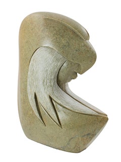 "Eagle & Chief, " Carved Green Brazilian Soapstone signed by William Skye