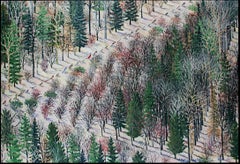 "A Field for the Birds," Acrylic on Canvas Field of Trees signed by Tom Shelton