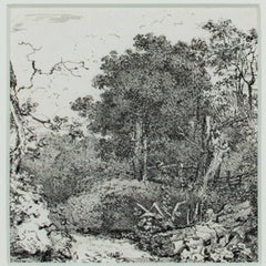 "Forest Glen, " Etching Landscape initialed in Plate by John Thomas Smith
