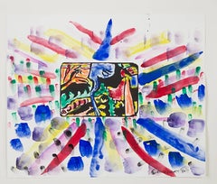 "Improvisation 5, " Mixed Media Homage to Kandinsky signed by David Barnett