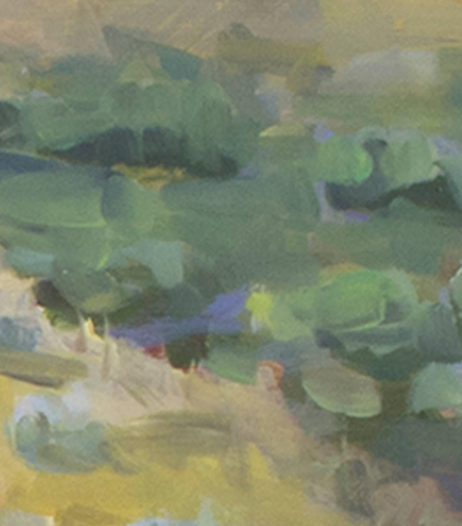 „Sheridan Herd“, Öl auf Masonit-Landschaft, signiert von Heather Foster im Angebot 3