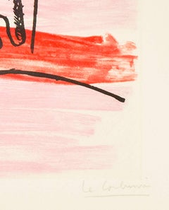 "The Catch (Les Mains du Pecheur), " Color Aquatint signed by Le Corbusier