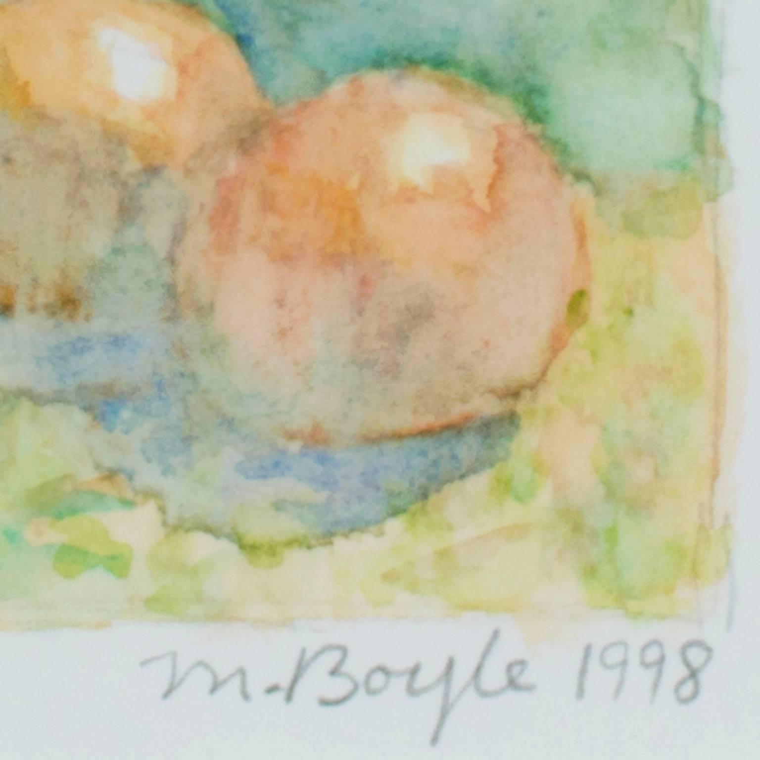 „Drei Oranges“, Aquarell-Stillleben, signiert von Michael Boyle im Angebot 1