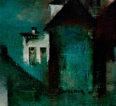 "The Saint of the Flaming City, " Oil on Canvas signed by Raymond Breinin