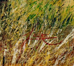 Contemporary oil painting realism zebra grass landscape signed