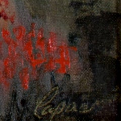 "La florista improbable", óleo sobre lienzo firmado por Pamela Papas