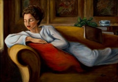 "A Quiet Moment," Oil on Canvas Portrait by Pamela Papas