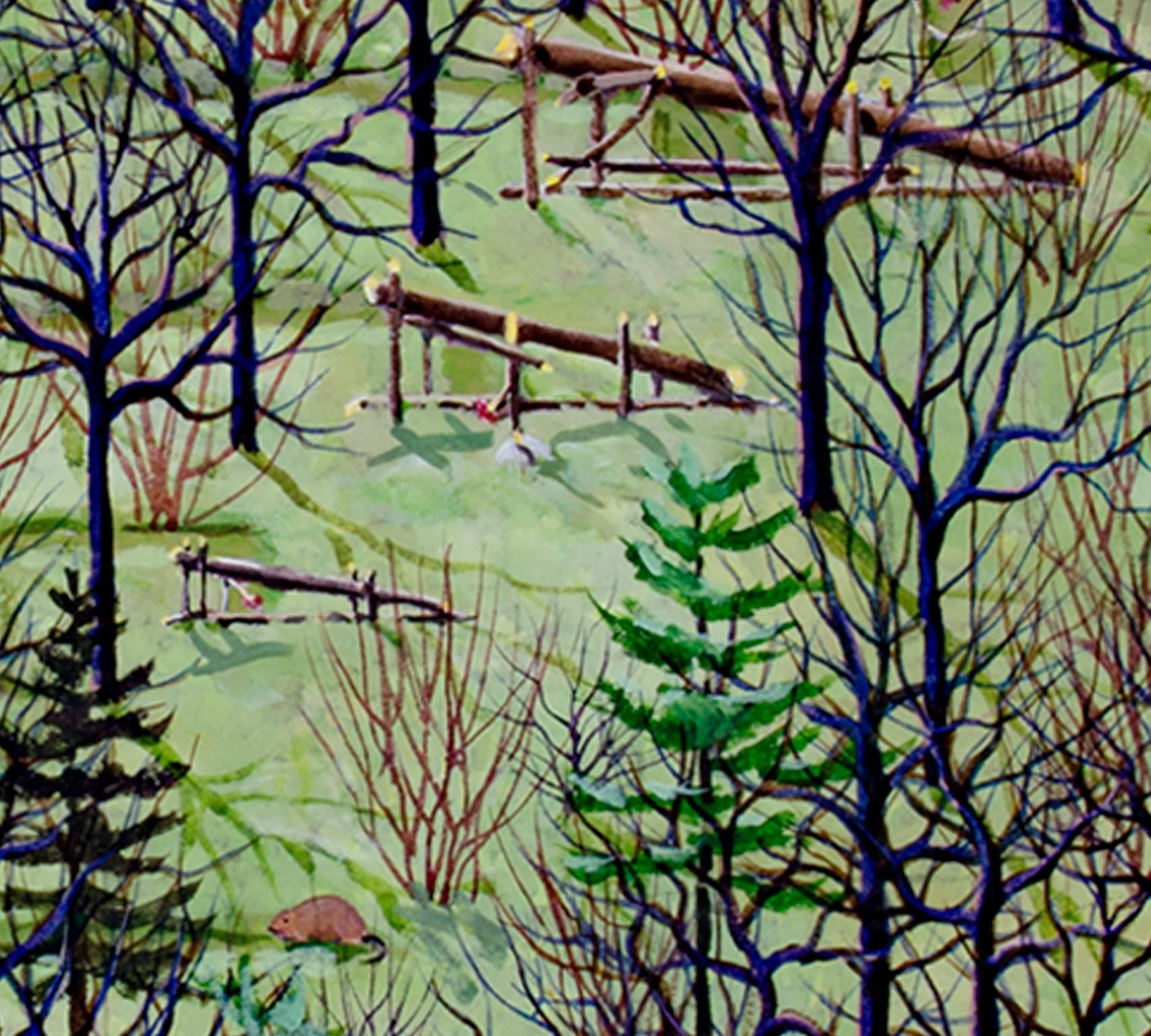 « Trapped in New York, » acrylique sur toile Field of Trees signé par Tom Shelton en vente 4