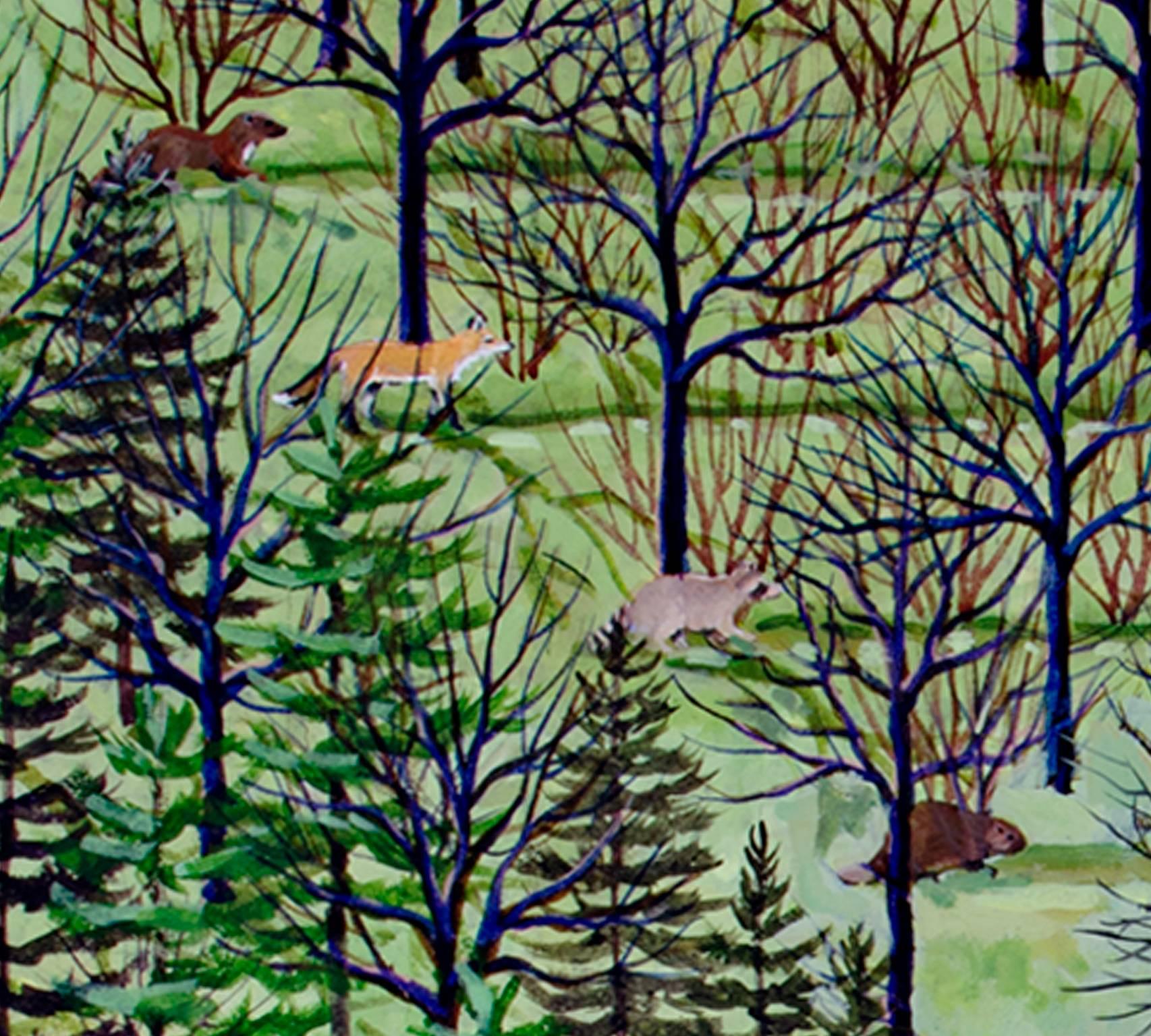 « Trapped in New York, » acrylique sur toile Field of Trees signé par Tom Shelton en vente 2