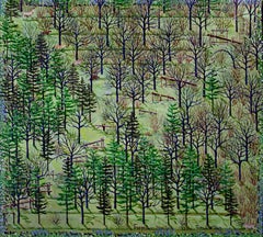 "Trapped in New York," Acrylic on Canvas Field of Trees signed by Tom Shelton