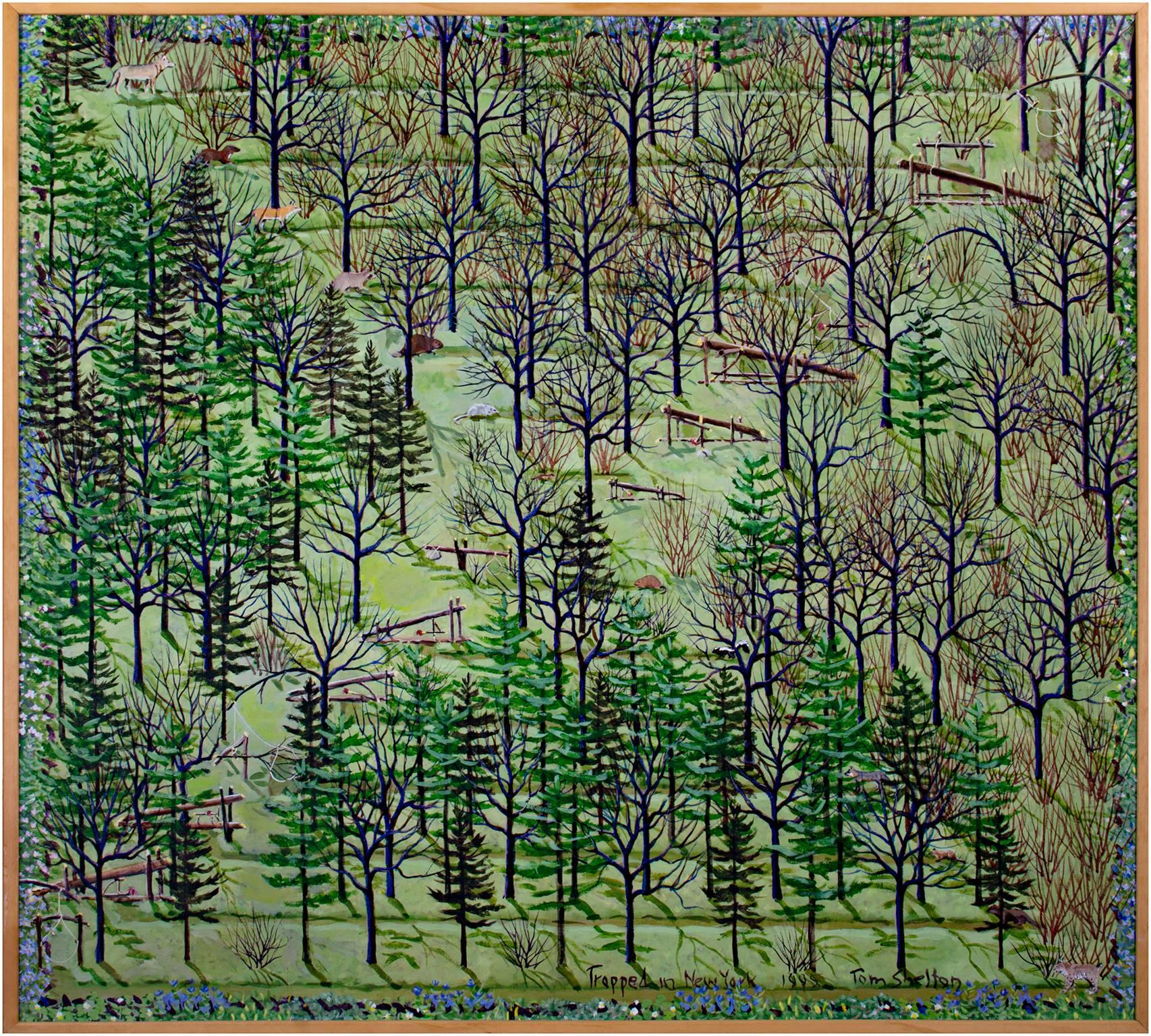 « Trapped in New York, » acrylique sur toile Field of Trees signé par Tom Shelton en vente 5