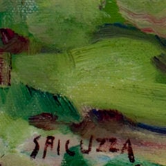 "Cabaña en la orilla del lago Michigan", óleo sobre tabla firmado por Francesco Spicuzza
