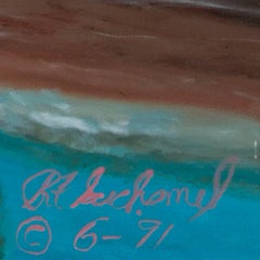 Contemporary Landschaft Ölgemälde Adler Fluss Bäume Wald Himmel unterzeichnet