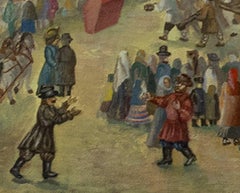 « Scène de village russe », huile sur toile originale signée par Olga Vasilevlkay