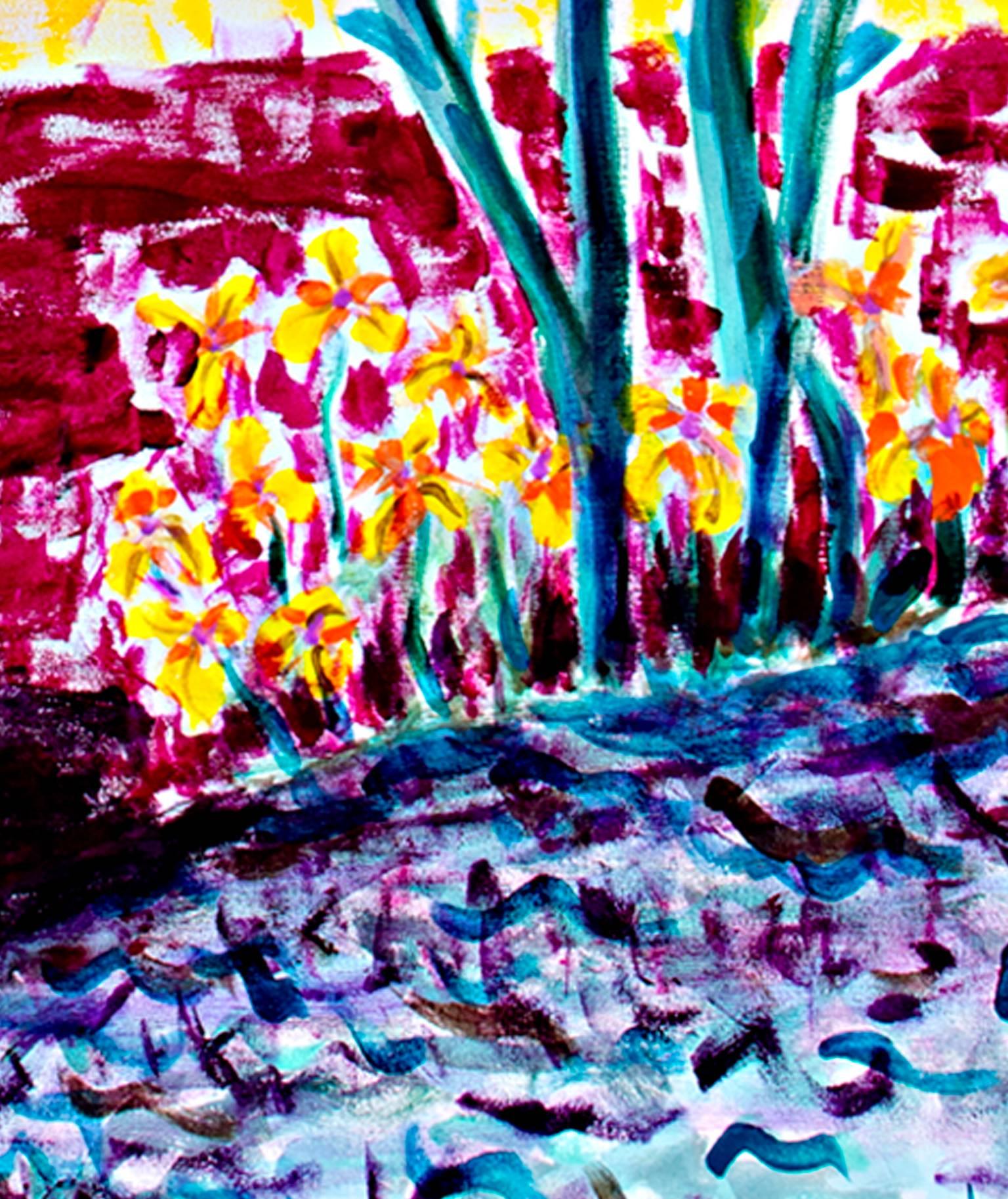 „Cranberry Bog & Golden Fields“, Acryl auf Leinwand, signiert von David Barnett im Angebot 3