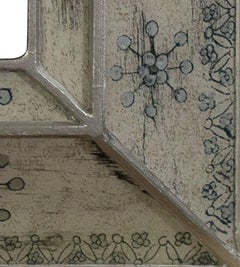 Contemporary glass frame snowflake painted