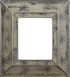 Contemporary glass frame snowflake painted