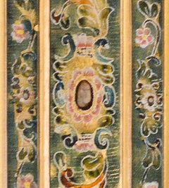 Peruvian Folk Art Hand Painted Glass Mirror springtime motif gift for mom colors