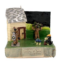 „ „Fugitive Hirsch posiert als Lammskulptur“, Keramik signiert von Bill Reid