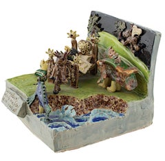 ""Kamouflaged Animals Sneaking Up On MacBeth", Keramik signiert von Bill Reid