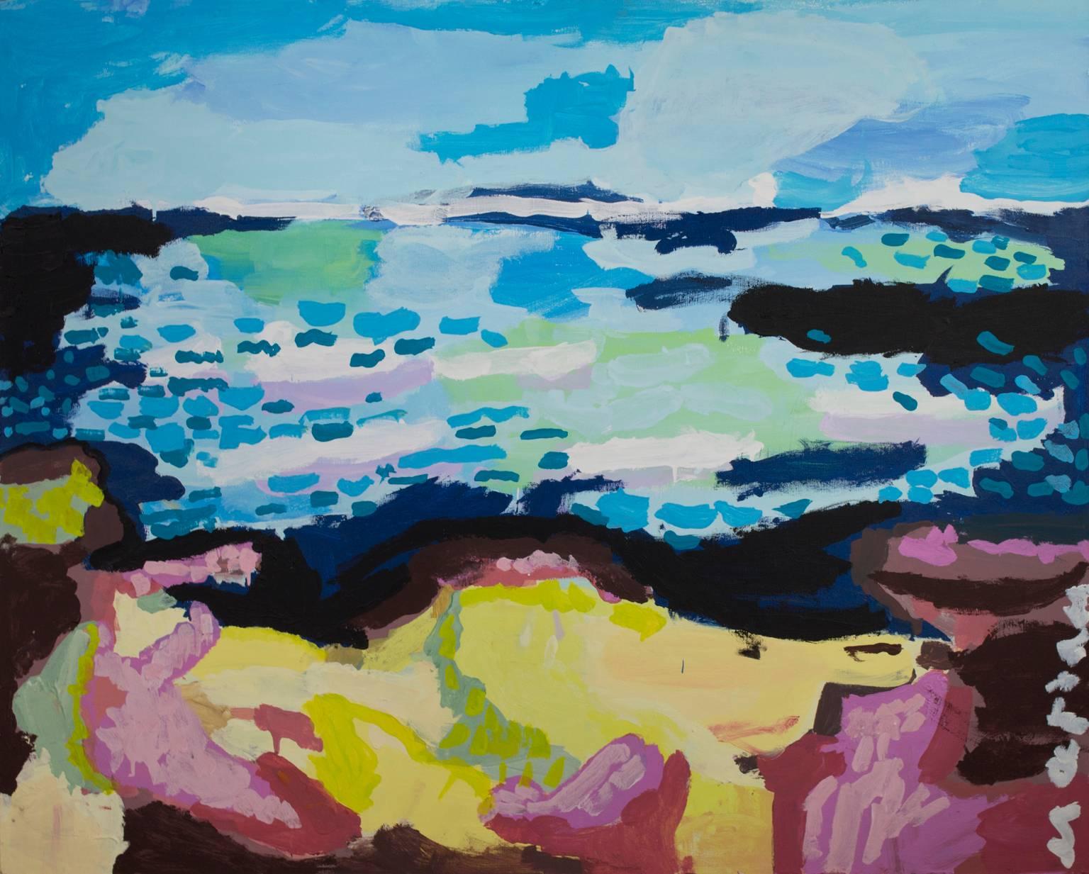 Maryam Alakbarli Landscape Painting - Plage Au Jour Venteux (Beach on a Windy Day)