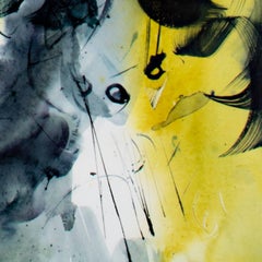 "Dancers, " Abstract Double Sided Watercolor Painting signed by Pat Andre