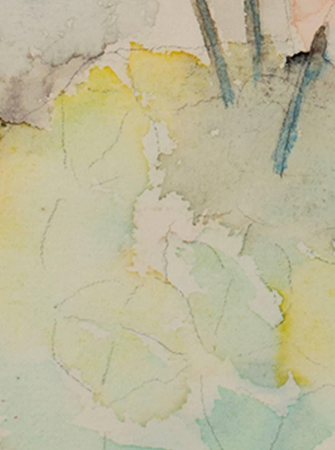 „Matucana Madisoniorum Cactus, Herkunft: Peru,“ Aquarell signiert (Beige), Still-Life, von David Barnett