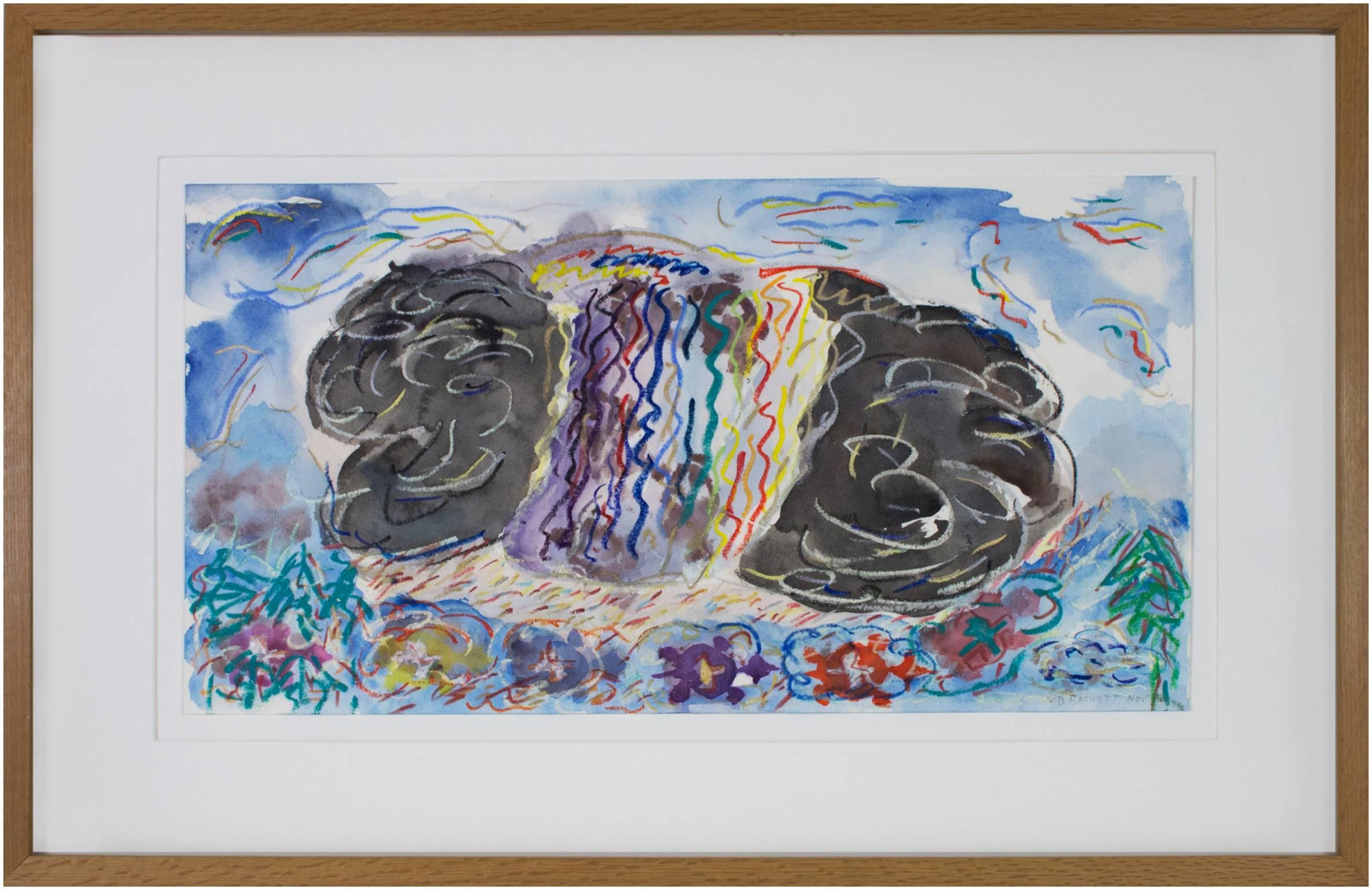 « Noir nuage sur Chenequa », pastel d'huile et aquarelle signé par David Barnett en vente 4