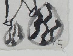 „“Untitled“, zwei Tinten auf Japon-Perlmutt-Papier, signiert von Miguel Castro Lenero